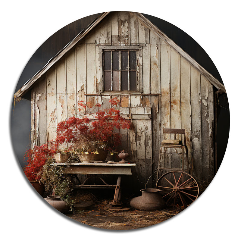 Barns Rustic Charm X - Architecture ronde, art en métal, H 16 po x l 16 po