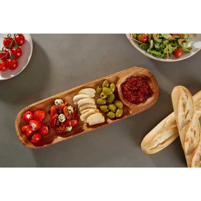 Alpen Home Bester Wood Divided Serving Dish