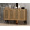 Stylish Console Table, Sapphire Oak & Gold, 47.2 x 31.5 x 11.8 inches | 100% Melamine Coated Particle Board, Thickness: 0.7 inches | Modern Design, Perfect for Living Room, Entryway, or Office Decor