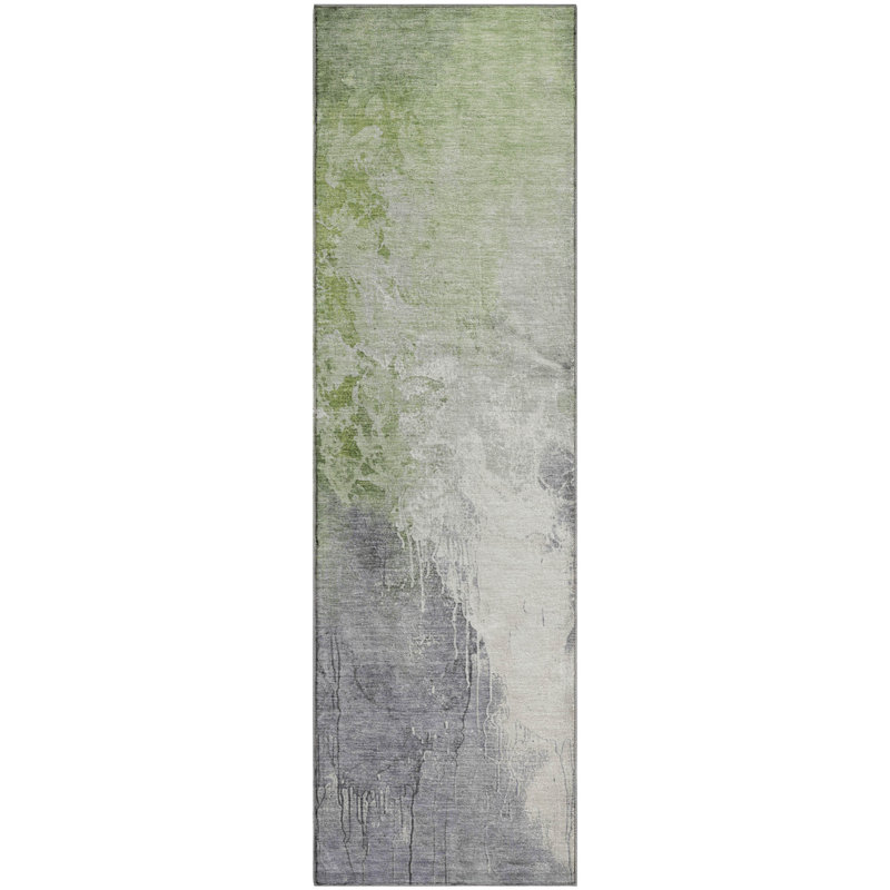 Premium Machine Washable Mayfield AMF1842 Abstract Rug, Runner 2'3" x 7'6"