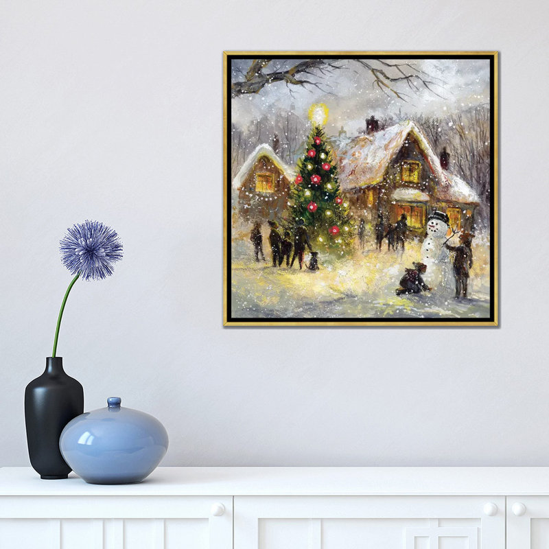 Impression arbre par Jim Mitchell-impression, H 18 po x l 18 po x 1,5 po, Toile encadrée d'or