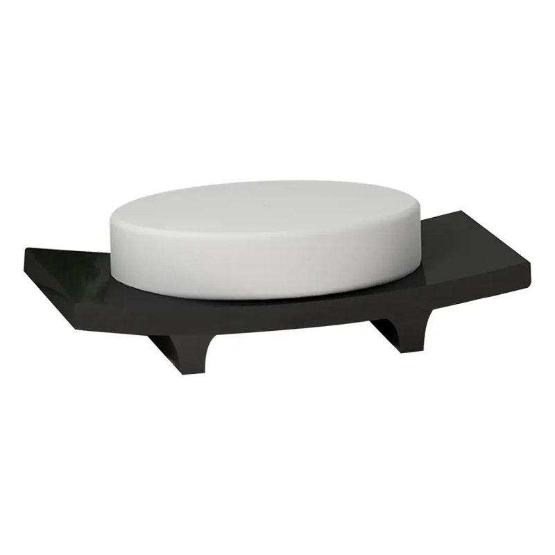 Resin Soap Dish for Bathroom Counter,Shower & Kitchen Black Finish