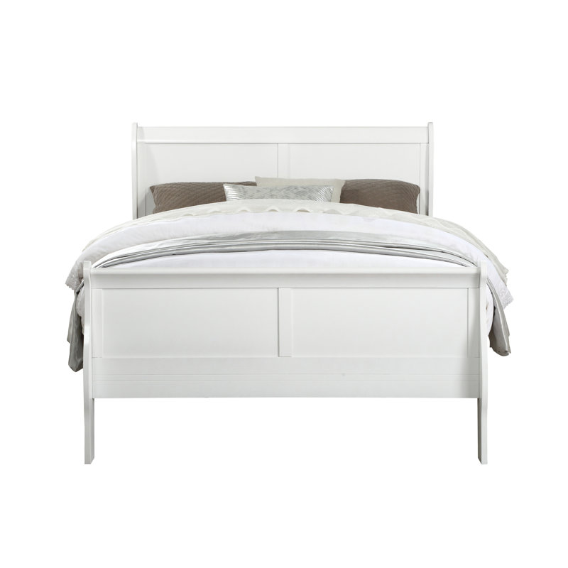 Lit simple blanc Grace - comprend un compartiment de rangement pratique et une structure en bois massif avec une base solide et pratique