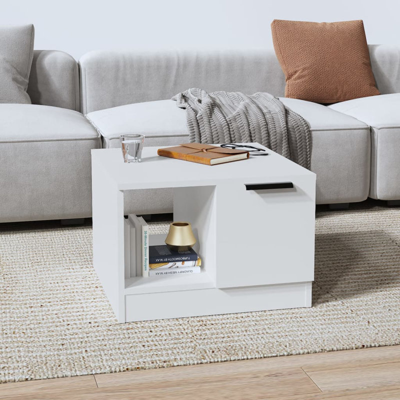 Jarran Frame Coffee Table with Storage, Brushed White