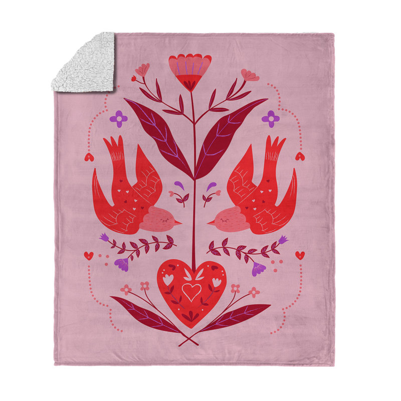 Jeté en soie Sherpa de la Saint-Valentin 50 po x 60 po