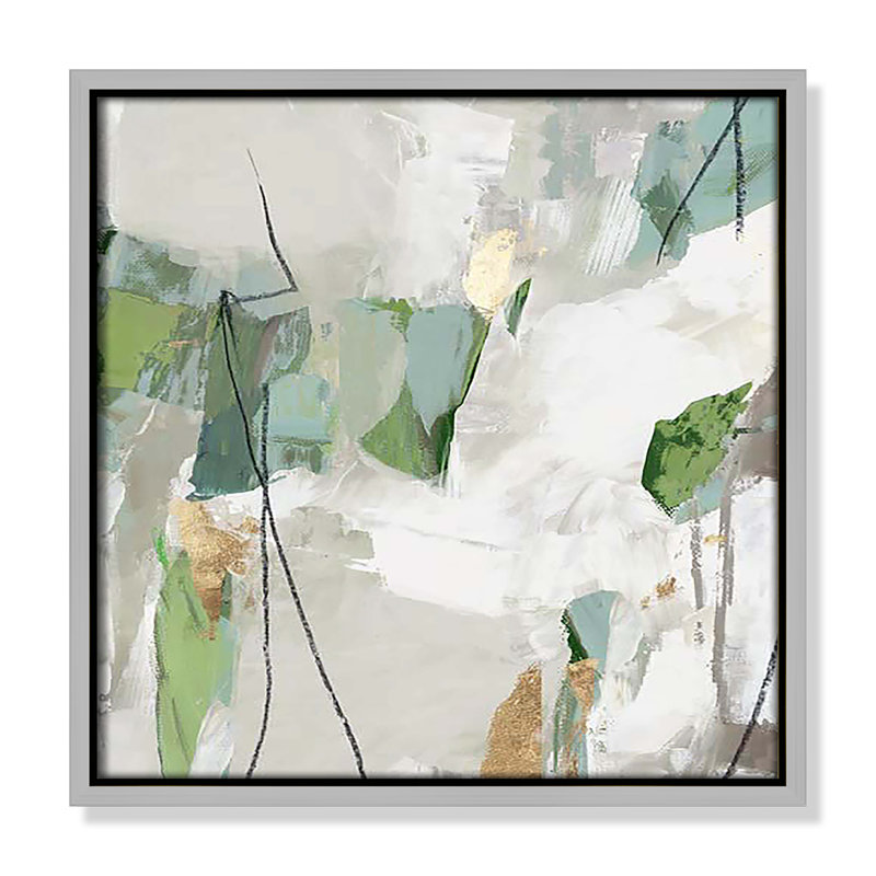 «Enchanted Emerald I» par Tom Reeves, H 13,5 po x l 13,5 po x P 2 po, Encadrement argenté