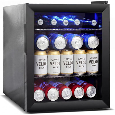 Mini réfrigérateur à boissons - Petit réfrigérateur à boissons de 40 litres (1,4 pi³) avec porte vitrée pour sodas, bières et vins - Réfrigérateur de comptoir idéal pour la maison, les résidences étudiantes, le bureau ou le bar, avec contrôle électronique de la température