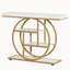 Table de rangement à 4 niveaux avec table de rangement et table d'entrée 41,3 po avec base circulaire pour le salon