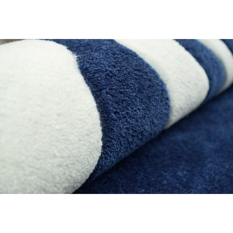 Tapis bleu marine touffeté à la main Joni, 7 pi 6 po x 9 pi 6 po