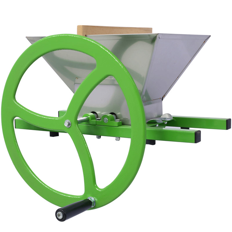7L Manual Juicer Grinder,Portable Fruit Crusher With Wheel Stainless Steel Fruit Scratter Pulper For Wine And Cider Pressing