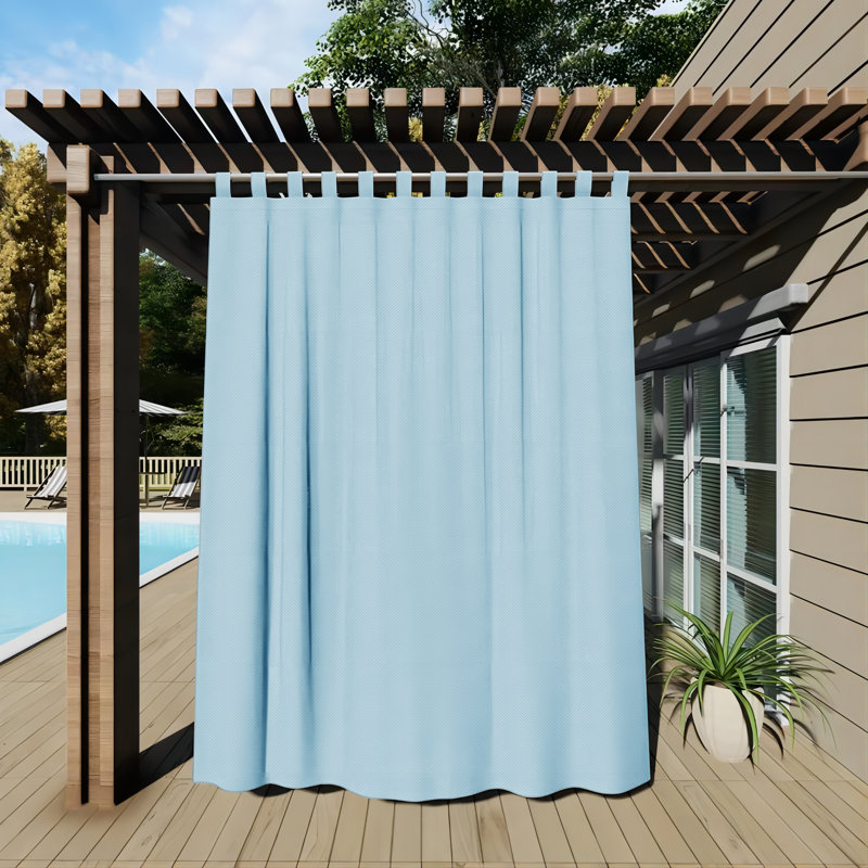 Rideau d'extérieur avec pattes, rideaux imperméables occultants et isolants pour salon de chambre à coucher, efficace pour le soleil et la protection de la vie privée, pour balcon, terrasse, pergola d'intérieur, panneau simple, l 52 po x L 96 po, bleu