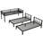 Metal Triple Bunk Bed for 3, Twin XL Over Twin & Twin, Detachable Frame with Shelf & Table, Black