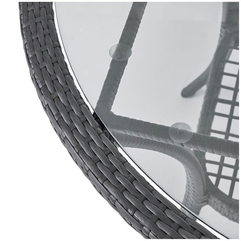 Table bistro avec plateau en verre durable