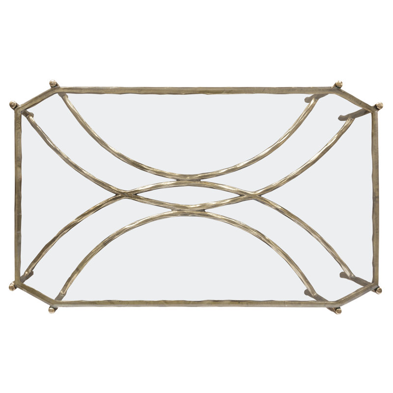 Monier Coffee Table, Clear Glass Top/Antique Gold