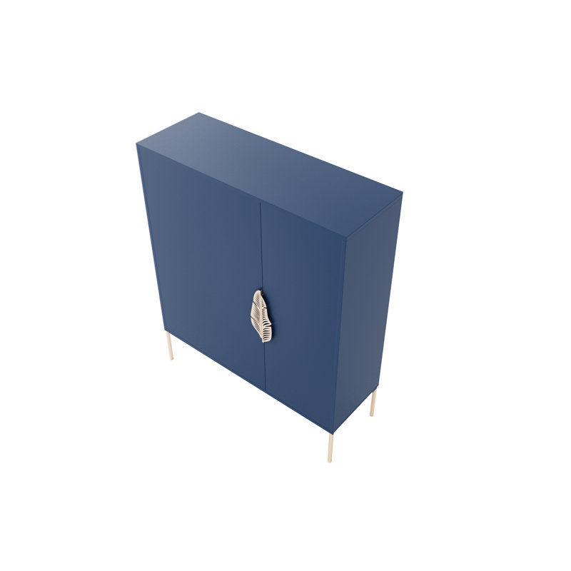 Phillipsburg 8 Pair Shoe Storage Cabinet, Navy Blue