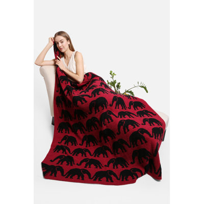 Jeté de luxe à motif éléphant 