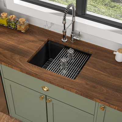 Évier de cuisine en quartz composite encastrable en granite avec station de travail encastrable en quartz de L 21 po x l 18 po avec accessoires Quartz