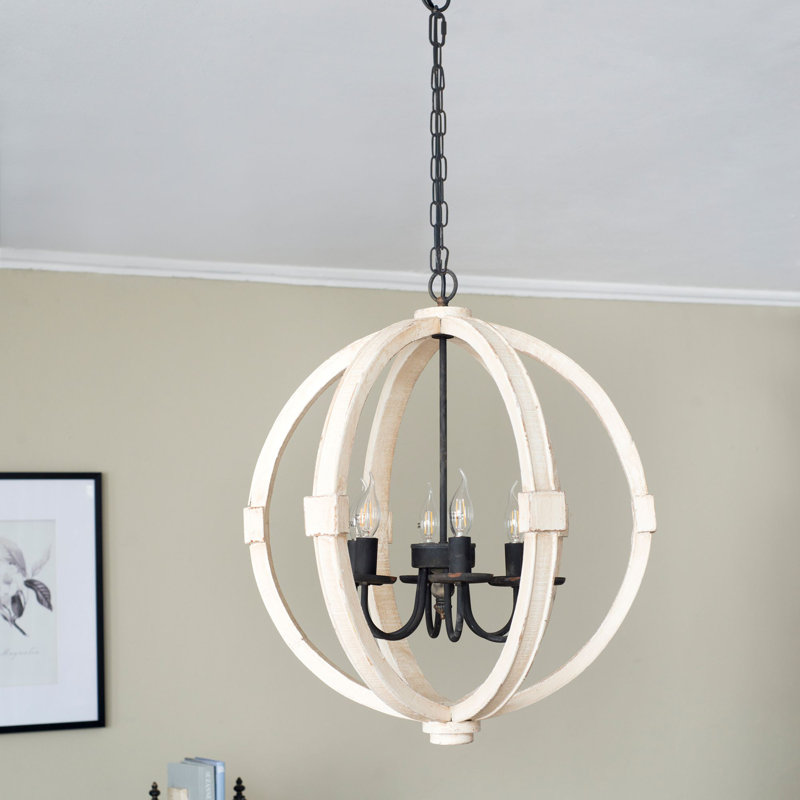 Lustre en bois 6 lumières