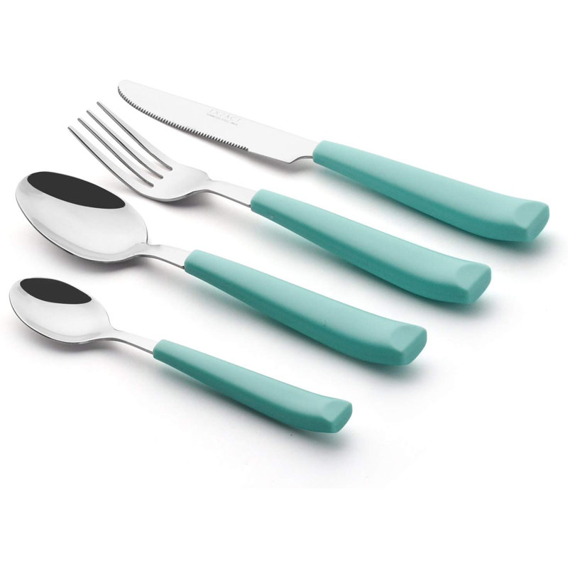 ANNOVA Stainless Steel Flatware Set - Service for 4, Teal