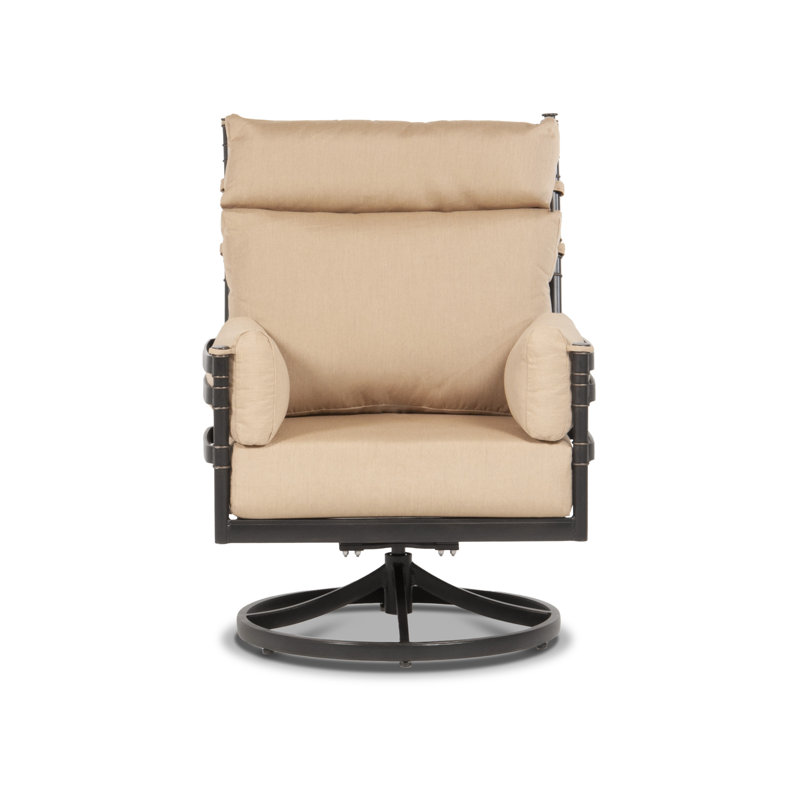 Lancaster High Back Deep Seating Swivel Chair, Canvas Heather Beige Sunbrella® Canvas