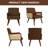 Modern Rattan Armchair with Solid Rubber Wood Legs, Natural Cane Armrests, 25D High-Density Foam Seat, 23L*23W*31.5H, Eco-Friendly Finish, Used as Dining Chair, Reading Chair, Terrace chair, etc.-101336714