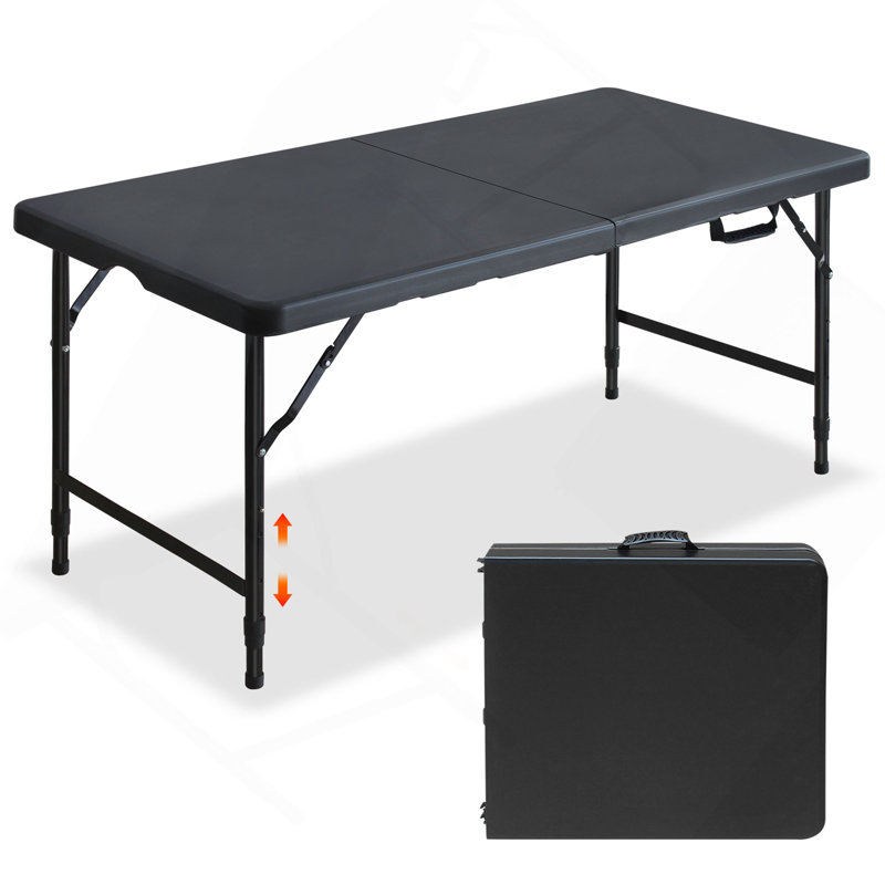 Table de pique-nique pliante 4 pi, Gris foncé