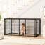 Cage pour chien de 63 po pour chiens de taille moyenne de 50 à 90 lb, parc pour chiots avec dessus sécuritaire, métal résistant à la traction, emplacement de la porte réglable, diviseur à deux espaces, canines à assemblage rapide, fil amovible, séparé