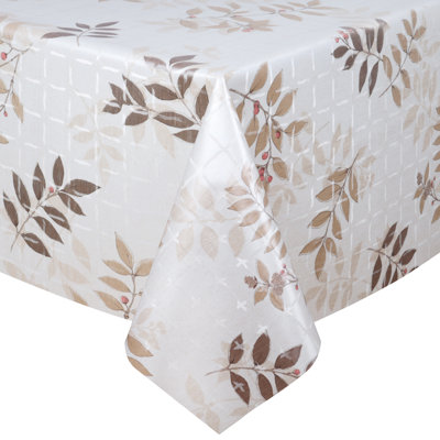 Shentell Rectangle Floral Plastic / Acrylic Tablecloth