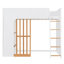 Lit mezzanine avec rangement, structure en contreplaqué MDF, chêne blanc moderne, Maison-225205897