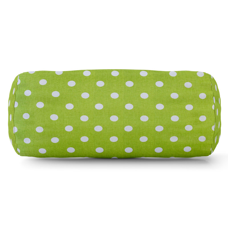 Round Bolster Cotton Throw Pillow, Lime Green