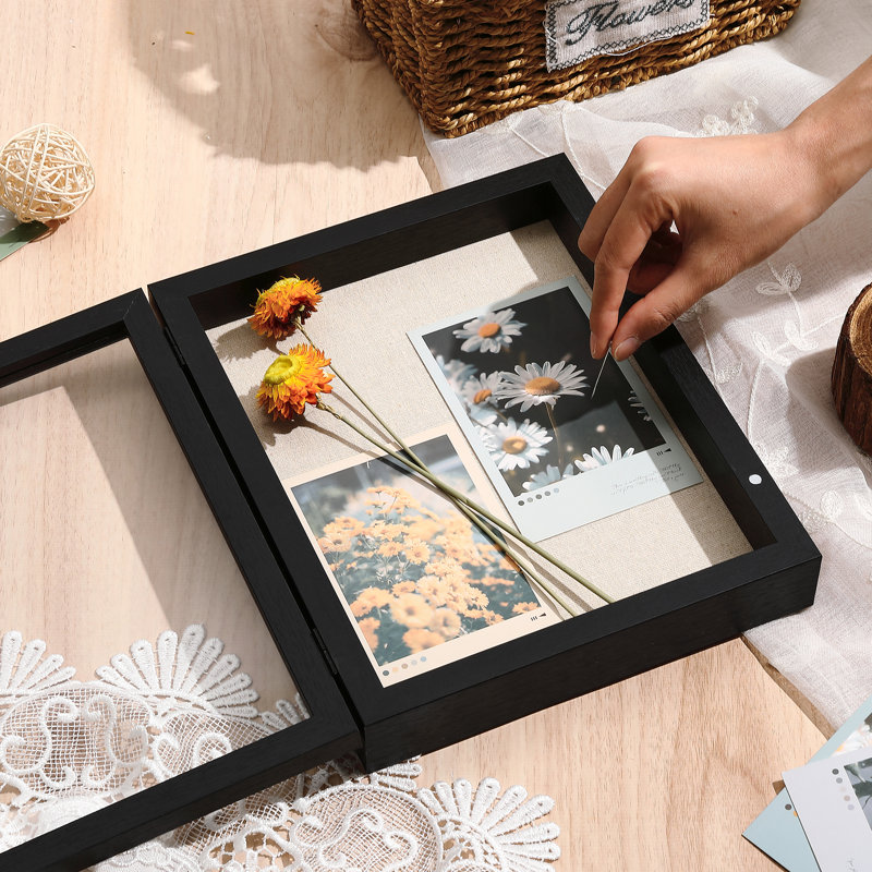 Rustic Shadow Box Picture Frame 8x10, Black