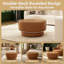 Table basse ronde ottomane de 84 cm (33 pouces), pouf double niveau au design moderne, repose-pieds rembourré en similicuir marron-133996463