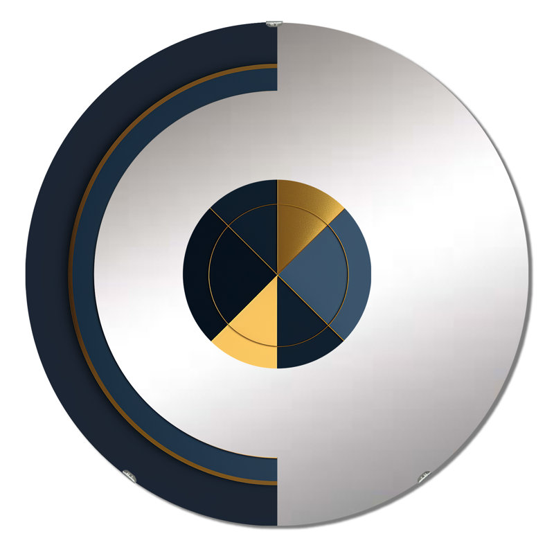 Grep - Miroir mural demi-cercle, 31,4 po x 31,4 po