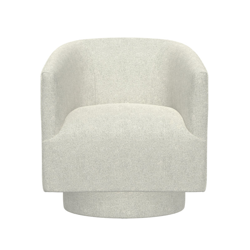 Swivel Accent Chair With A Sand Dune End Table, Lunar White