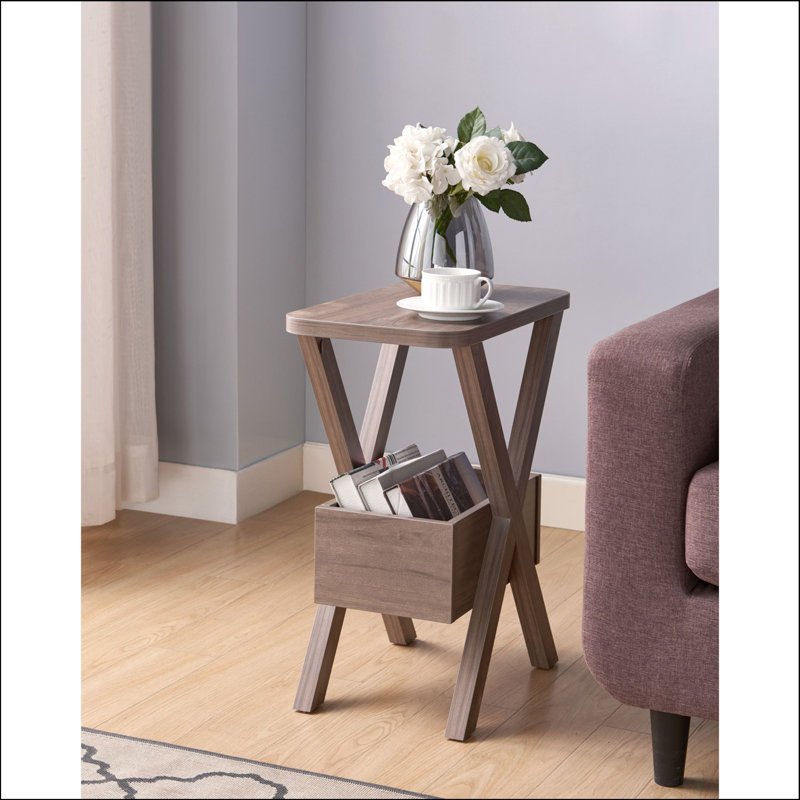 Saidi End Table with Storage, Hazelnut