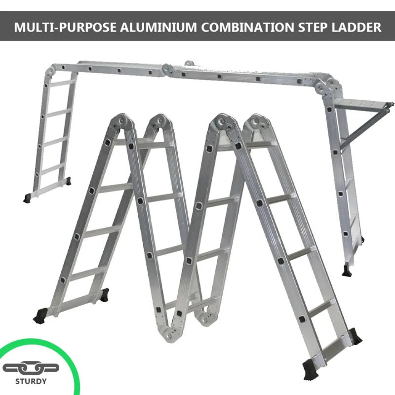 16 - Step Aluminum Lightweight Folding Multi-Position Ladder