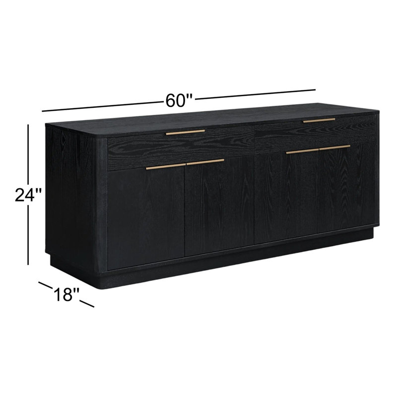 Gabrietta Media Console TV Stand, Black