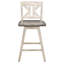 Chaises à hauteur de comptoir (paire), gris blanc, bois d'hévéa massif, aspect salle à manger rustique, pivotant à 360 degrés, divisées, capacité de poids de 250 lb, 2 360 chaises pivotantes, cuisine et mobilier, 250 lb-677964980