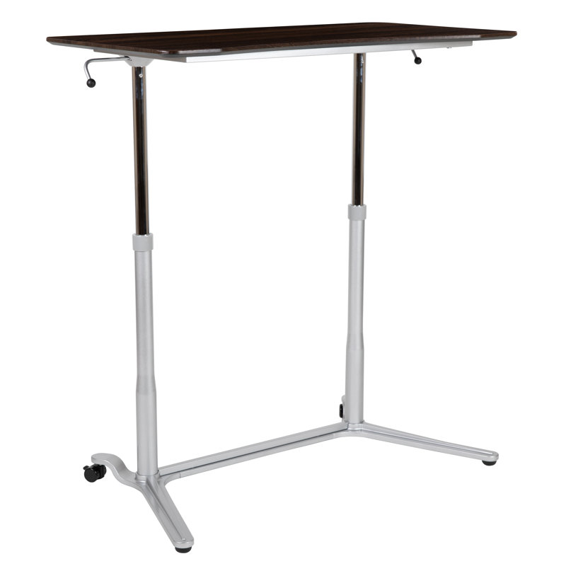 Sit-Down, Stand-Up Ergonomic Computer Desk, Dark Brown