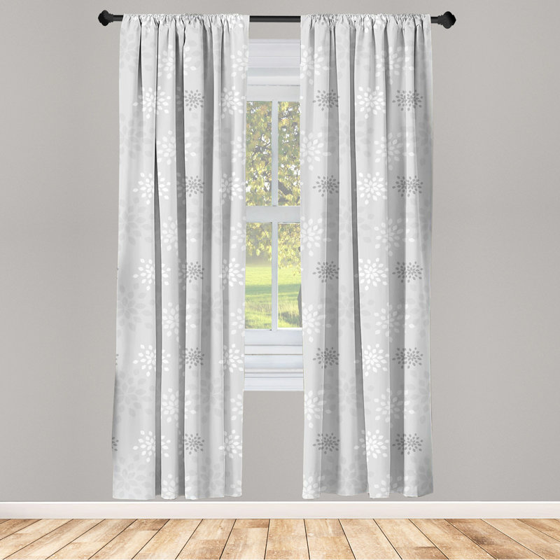 Floral Semi-Sheer Rod Pocket Curtain Panels, 28" W x 84" L