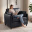 Fauteuil rembourré en similicuir de 34,5 po de largeur, fauteuil simple rembourré moderne-1391817622