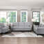 Mobilier de salon moderne avec coussins attachés en tissu texturé de couleur sable transitionnelle moderne-417548675
