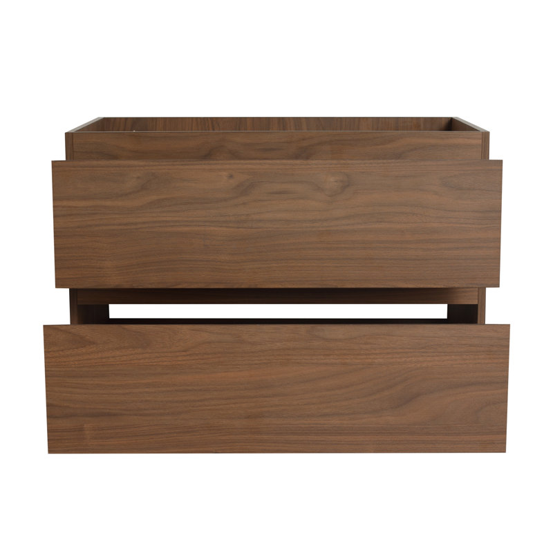 Meuble-lavabo flottant minimaliste en chêne brun Roomfitter, Medium Wood, 29"