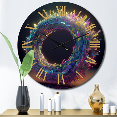 Neon Spirited Eternity Metal Wall Clock