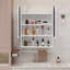 Armoire à miroir à double arche 23,62 po, armoire à pharmacie 2 portes, armoire murale en métal avec tablettes réglables et porte-serviettes, armoire à miroir avec rangement-1129931943