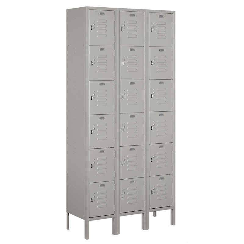 Casier standard 6 niveaux et 3 rangées, H 78 po x l 12 po x P 12 po, Brun clair