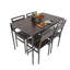Ensemble de salle à manger rectangulaire 4 pièces, table de style industriel en bois avec casier à vin intégré