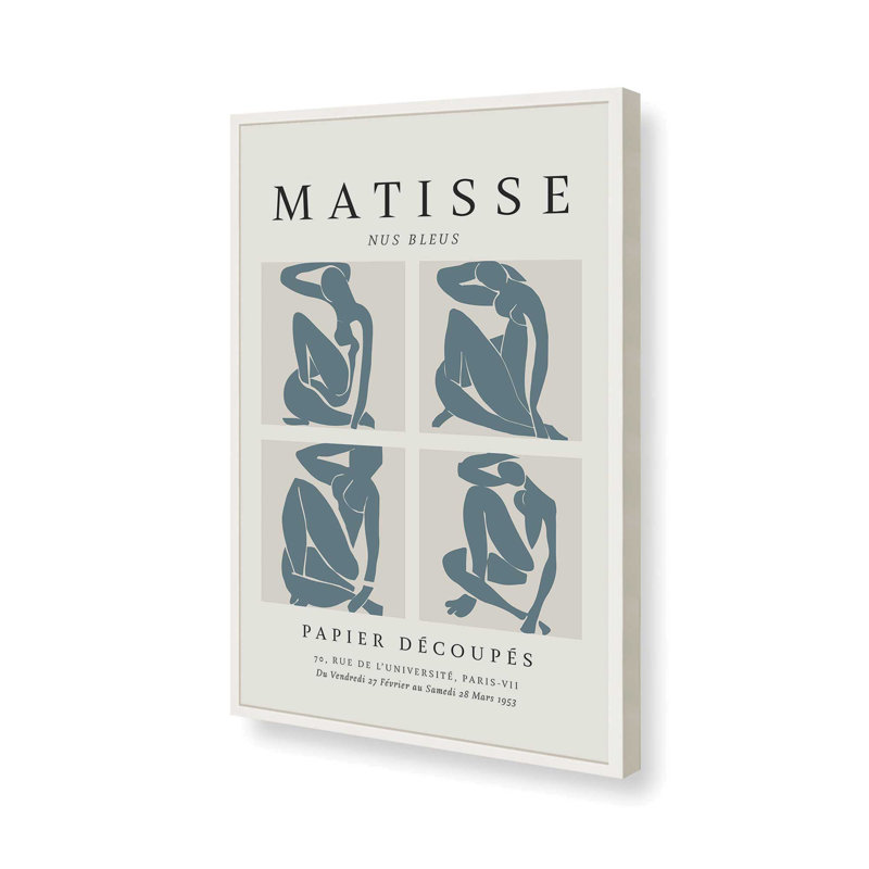 Nus Bleus Matisse Fine Art Poster v2, reproduction dans un cadre, H 15 po x l 12 po, Blanc opaque