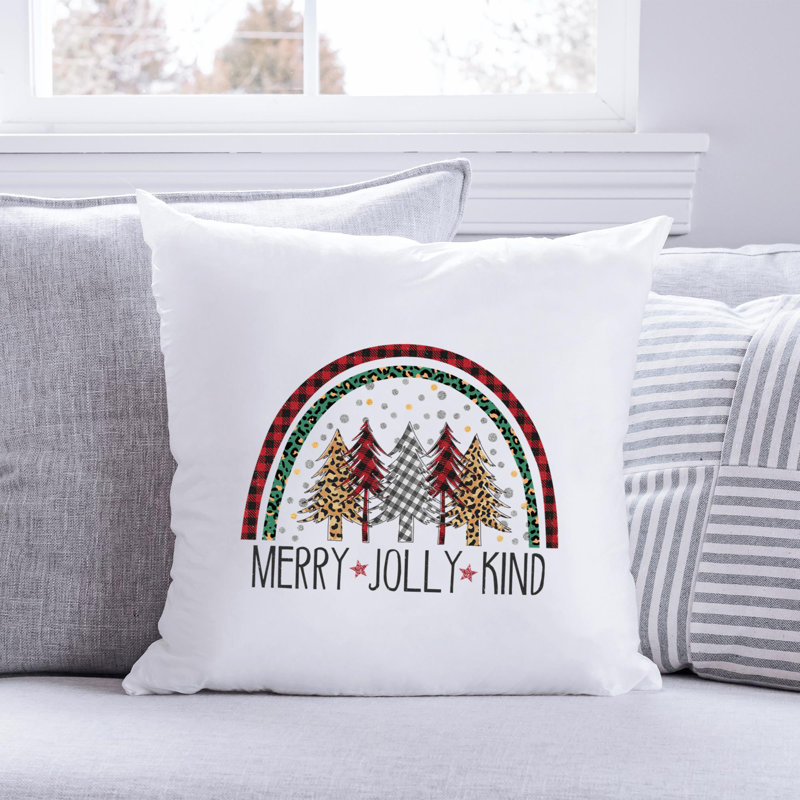 Coussin en polyester Christmas rainbow4, 20 po x 20 po