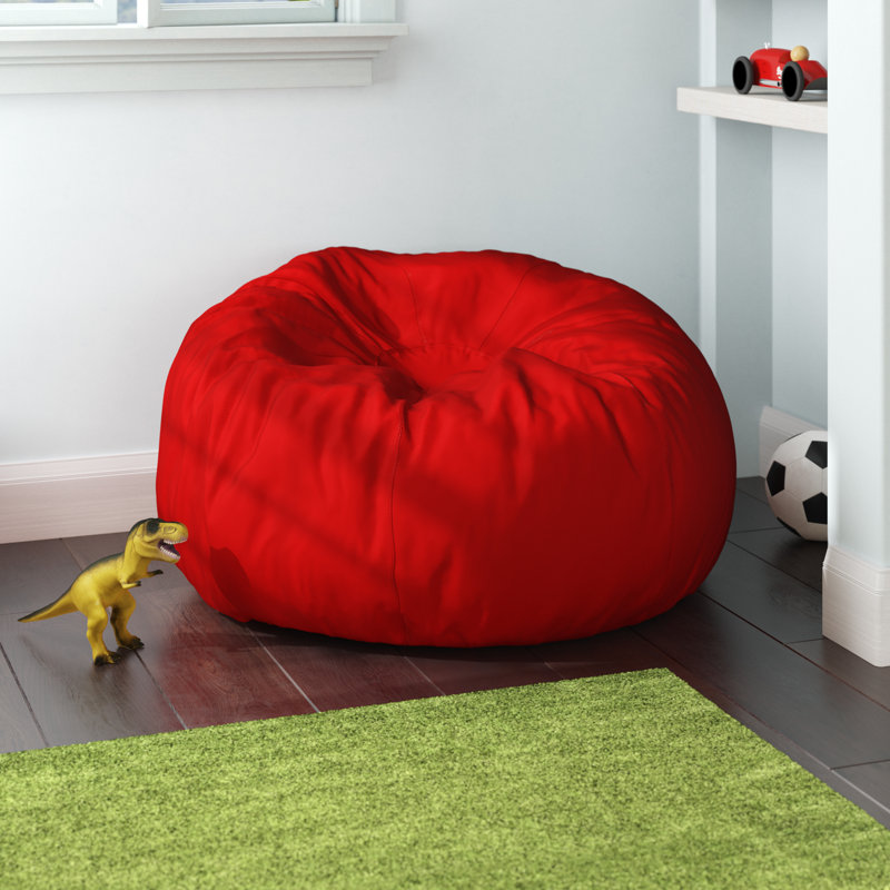 Fauteuil à billes en coton Classic, Sergé de coton rouge, Petit